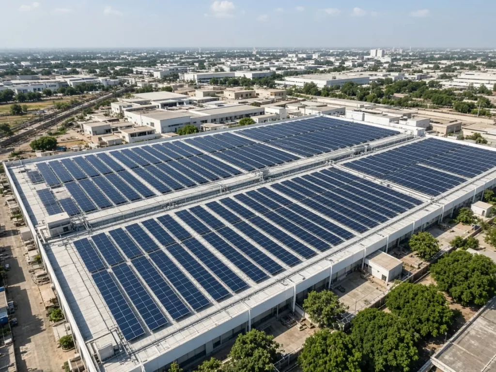 Commercial rooftop solar plant